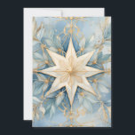 Vintage Gold Christmas Star Blue Holiday Card<br><div class="desc">Elegant vintage gold and cream-colored Christmas star on blue greeting card. Personalized on the back with your message and name. Contact me for assistance with your customization or to request additional matching or coordinating Zazzle products.</div>