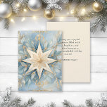 Vintage Gold Christmas Star Blue Holiday Card<br><div class="desc">Elegant vintage gold and cream-colored Christmas star on blue greeting card. Personalized on the back with your message and name. Contact me for assistance with your customization or to request additional matching or coordinating Zazzle products.</div>