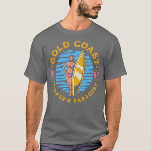 Vintage Gold Coast Australia Surfers Paradise Retr T_Shirt