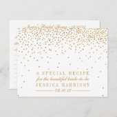 Vintage Gold Confetti Bridal Shower Recipe Cards (Front/Back)