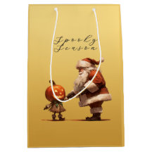 Vintage Gold Creepmas Santa & Jack-o-Lantern