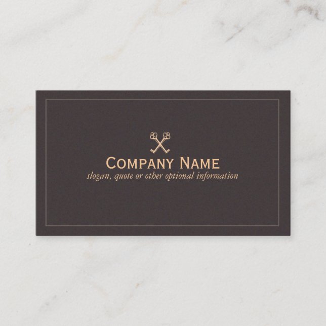 Vintage Gold Crossed Keys Business Card (Front)