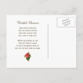 Vintage Gold Damask Pink Rose Bridal Shower Invitation Postcard (Back)