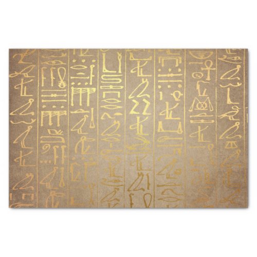 Vintage Gold Egyptian Hieroglyphics Paper Print