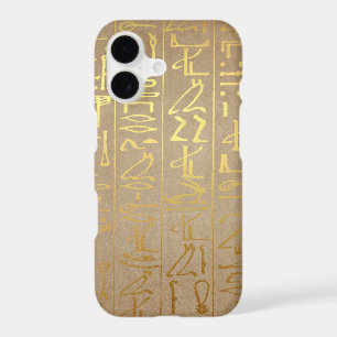 Vintage Gold Egyptian Hieroglyphics Paper Print iPhone 17 Case