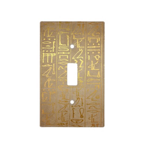 Vintage Gold Egyptian Hieroglyphics Paper Print Light Switch Cover