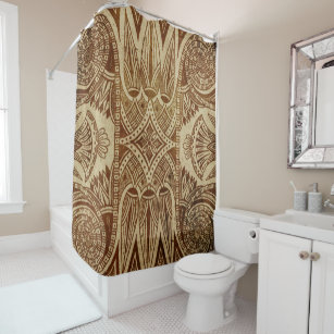 Vintage Gold Egyptian Paper Print Shower Curtain