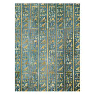 Vintage Gold Egyptian Paper Print Tablecloth