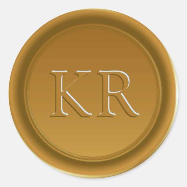 Vintage Gold Elegant Monogram Wax Seal (Front)