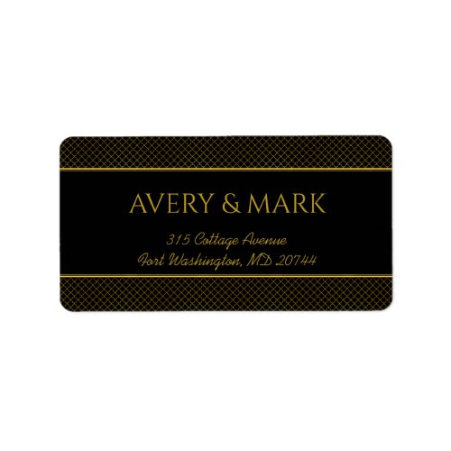 Vintage Gold Elegant Wedding Return Address Label 