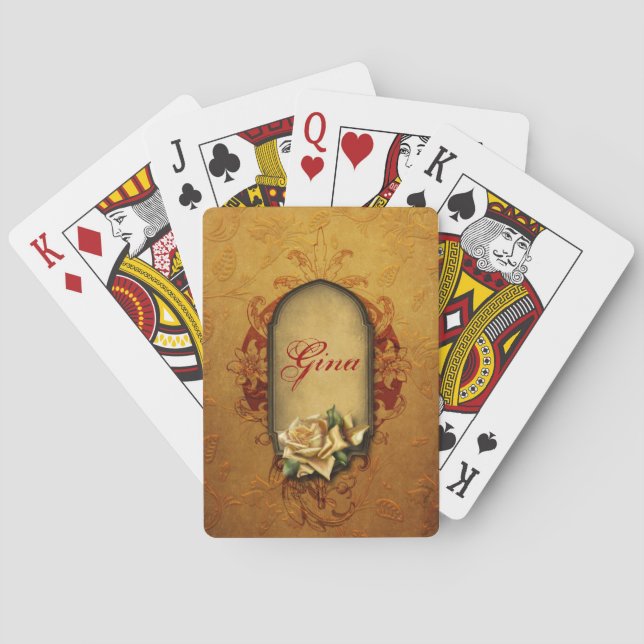 Vintage Gold Embossed Playing Cards (Back)