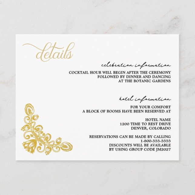 Vintage Gold Enclosure Card (Front)