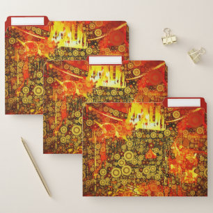 Vintage Gold Fire Abstract  File Folder