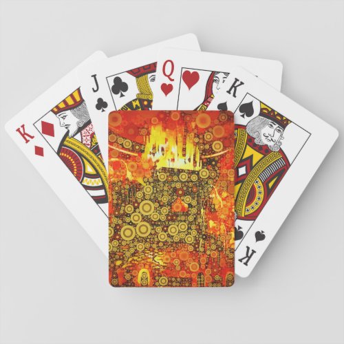 Vintage Gold Fire Abstract  Playing Cards