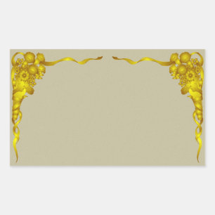 Vintage Gold Floral Border Label Sticker