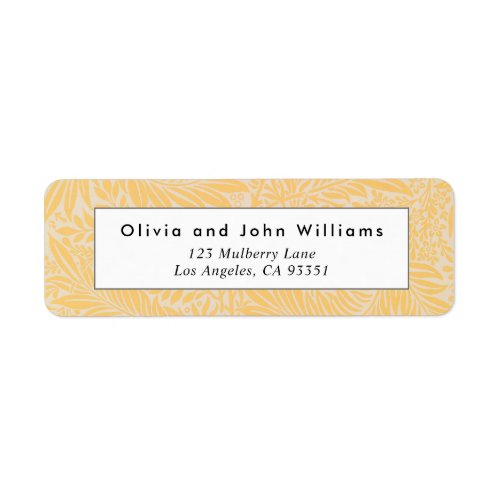 Vintage Gold Floral Botanical Return Address Label