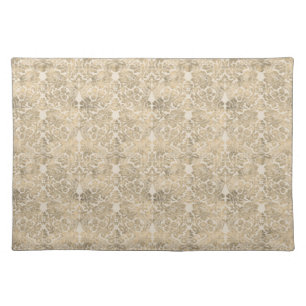 Vintage Gold Floral Damask Cloth Placemat