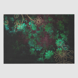 Vintage Gold Floral Grunge Damask Tissue Paper