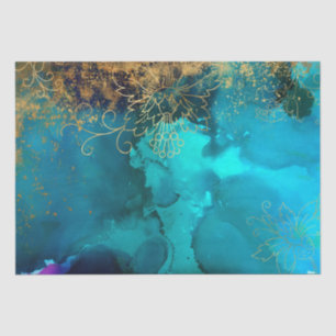 Vintage Gold Floral Grunge Harlequin Damask Tissue Paper