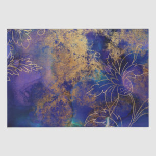 Vintage Gold Floral Grunge Harlequin Damask Tissue Paper
