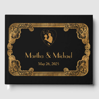 Vintage Gold Foil Wedding Guest Book