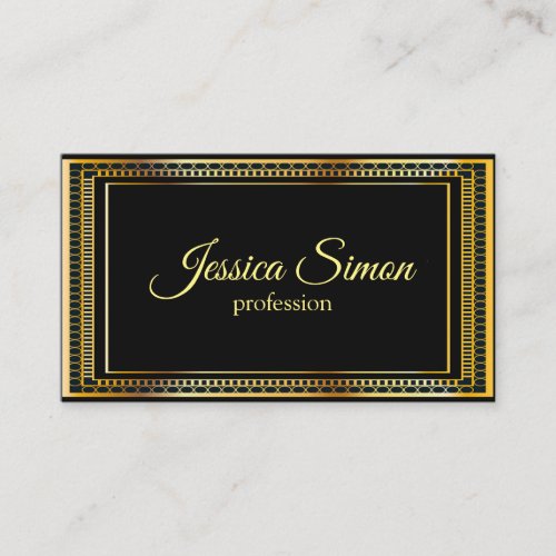 Vintage Gold Frame In Black Background Business Card