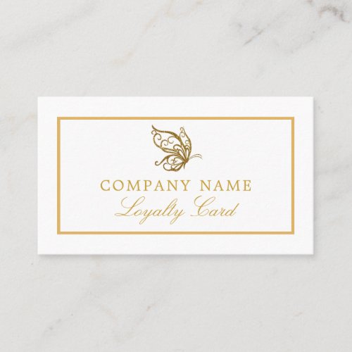 Vintage Gold Glitter Butterfly Loyalty Card