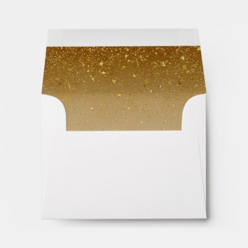 Vintage Gold Glitter White Elegant Wedding RSVP Envelope