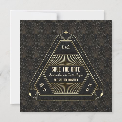 Vintage Gold Great Gatsby Wedding Save The Date Magnetic Invitation