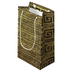 Vintage Gold Greek Meander Pattern Small Gift Bag