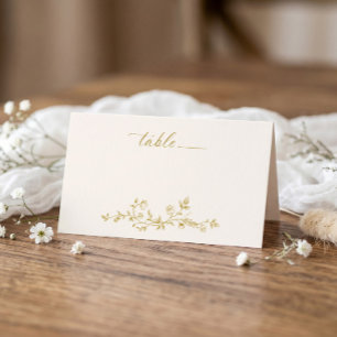 Vintage Gold & Ivory French Floral Wedding Place Card