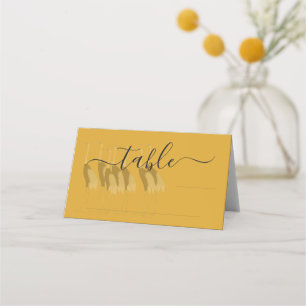 Vintage Gold Japanese Cranes Elegant Script Place Card