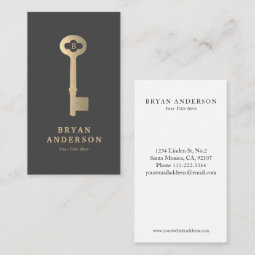 Vintage Gold Key Business Card | Zazzle