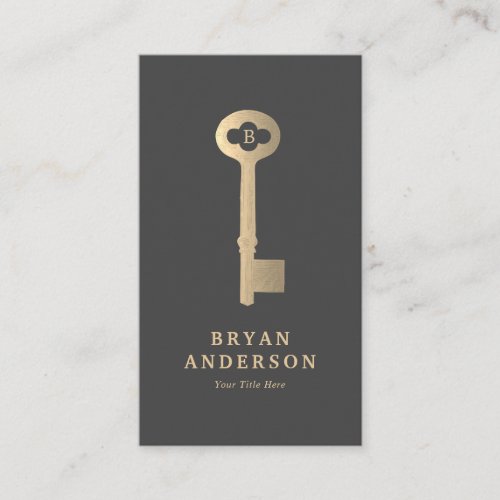 Vintage Gold Key Business Card