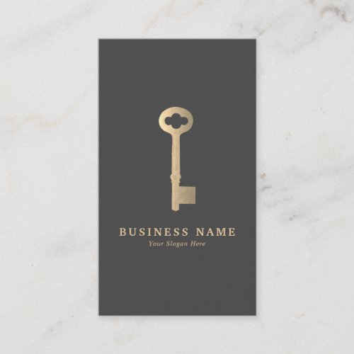Vintage Gold Key Business Card