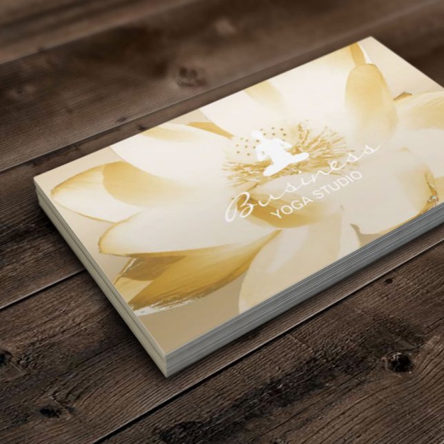 Vintage Gold Lotus Yoga & Meditation Business Card (Creator Uploaded)