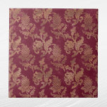 Vintage Gold Maroon Floral Damask Ceramic Tile<br><div class="desc">Vintage gold and maroon floral damask pattern</div>