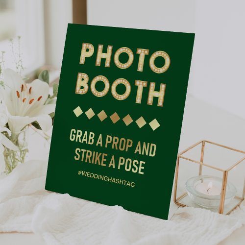 Vintage Gold Marquee Letters Wedding Photo Booth Pedestal Sign
