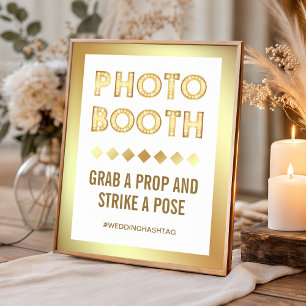 Vintage Gold Marquee Letters Wedding Photo Booth Poster