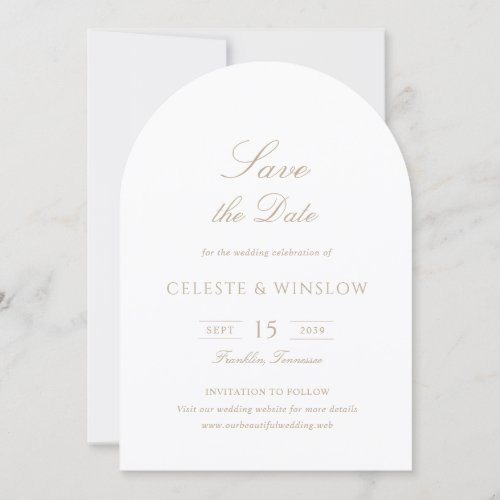 Vintage Gold Monogram Classic Modern Wedding Save The Date