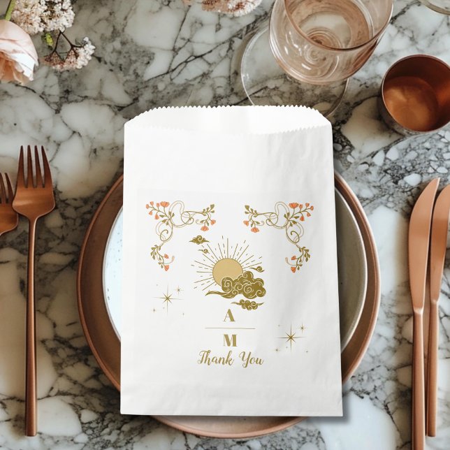 Vintage Gold Mystical Botanical Wedding Favor Bag (Creator Uploaded)