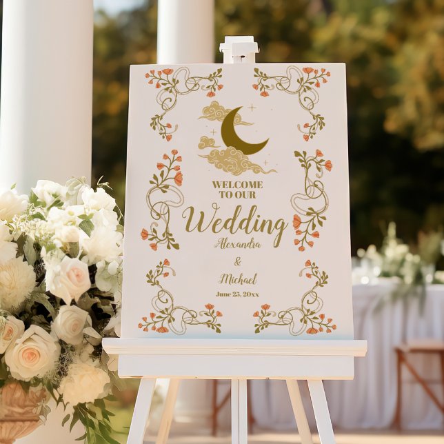 Vintage Gold Mystical Botanical Wedding Foam Board (Creator Uploaded)