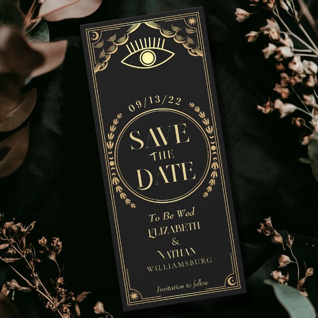 Vintage Gold Mystical Tarot Card Save the Date (Creator Uploaded)