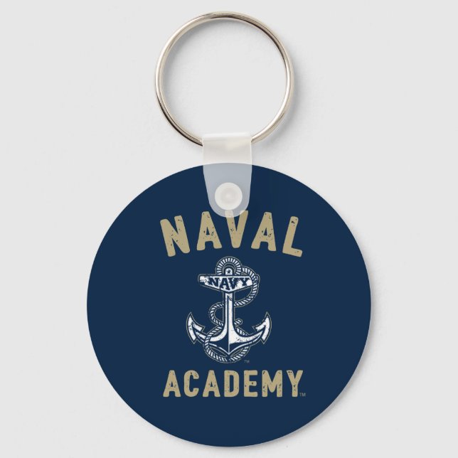 Vintage Gold Naval Academy Anchor Keychain (Front)