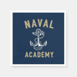 Vintage Gold Naval Academy Anchor Napkins