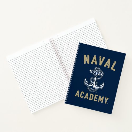 Vintage Gold Naval Academy Anchor Notebook