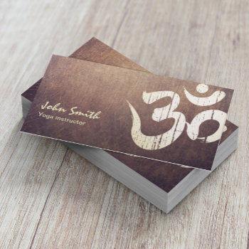 Vintage Gold Om Symbol Yoga Instructor Business Card by cardfactory at Zazzle