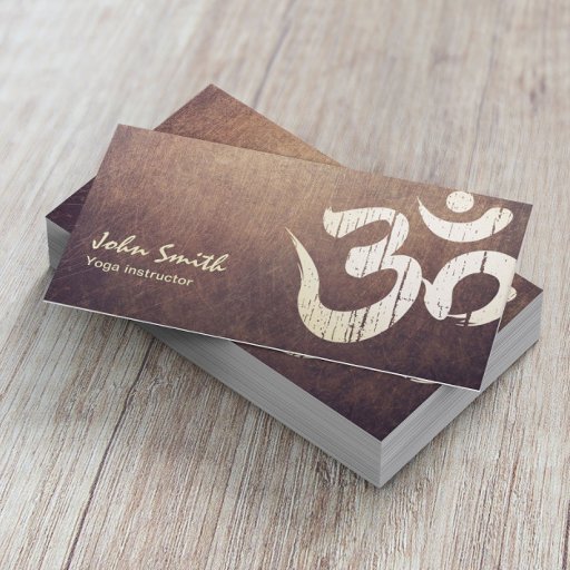 Customizable Vintage Gold Om Symbol Yoga Instructor Business Card