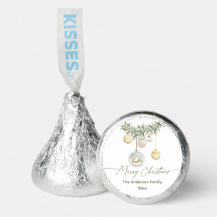 Vintage Gold Ornament Greenery Merry Christmas Hershey®'s Kisses®