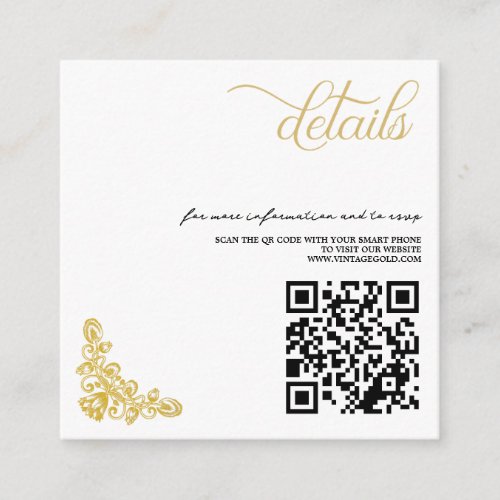 Vintage Gold QR Code Enclosure Card